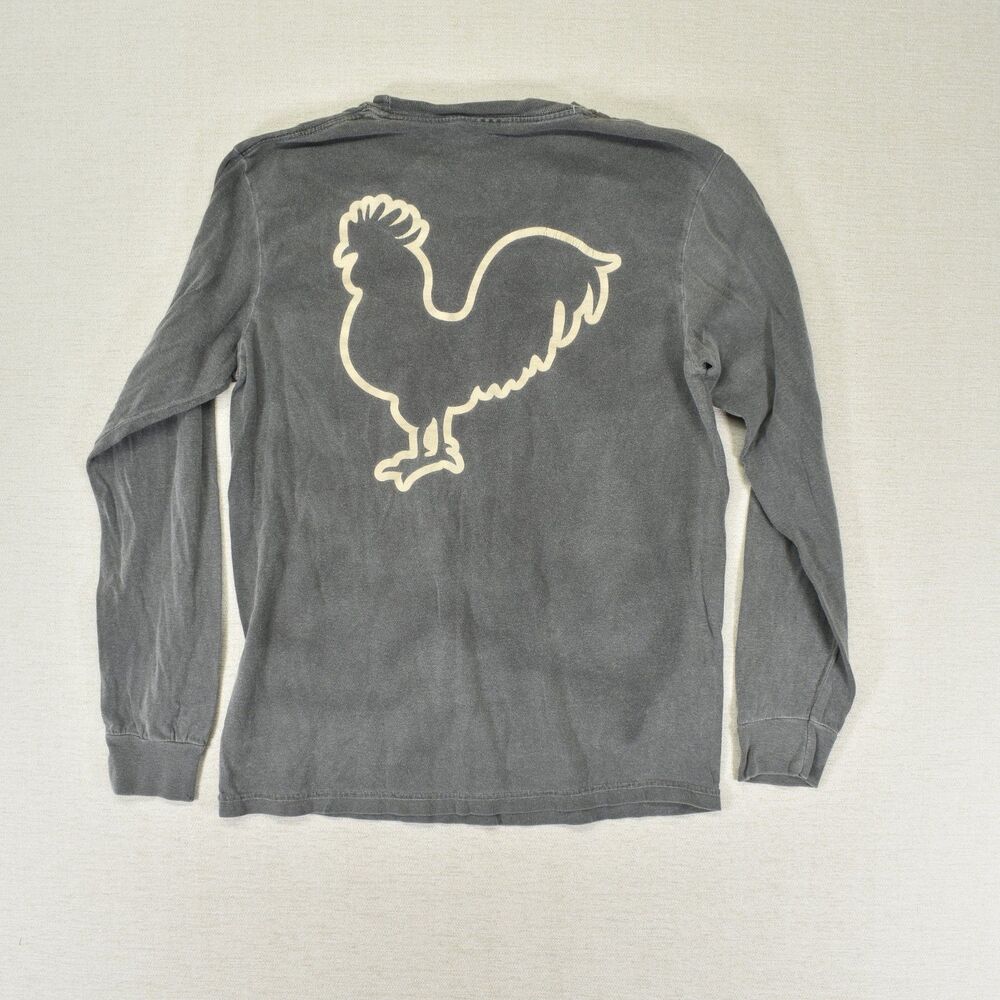 Meanwhile Back On The Farm Long Sleeve Pocket T-Shirt Comfort Colors Small Gray